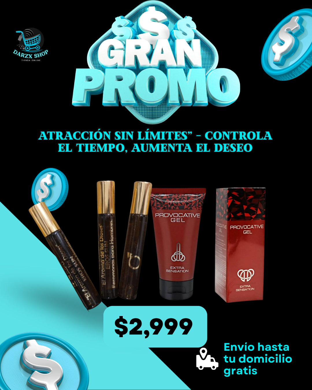 MEGA COMBO: ATRACCION SIN LIMITES, CONTROLA EL TIEMPO,AUMENTA EL DESEO