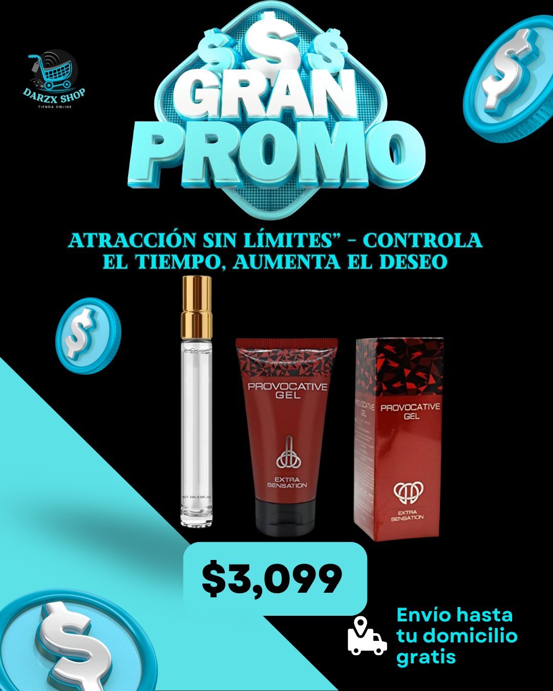 MEGA COMBO: ATRACCION SIN LIMITES, CONTROLA EL TIEMPO,AUMENTA EL DESEO