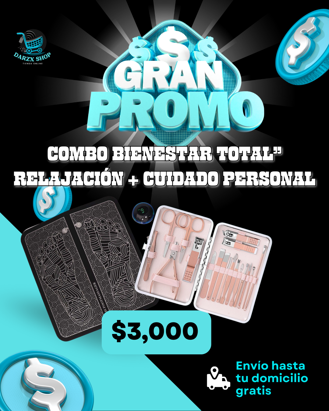 MEGA COMBO: COMO BIENESTAR TOTAL, RELAJACION + CUIDADO PERSONAL