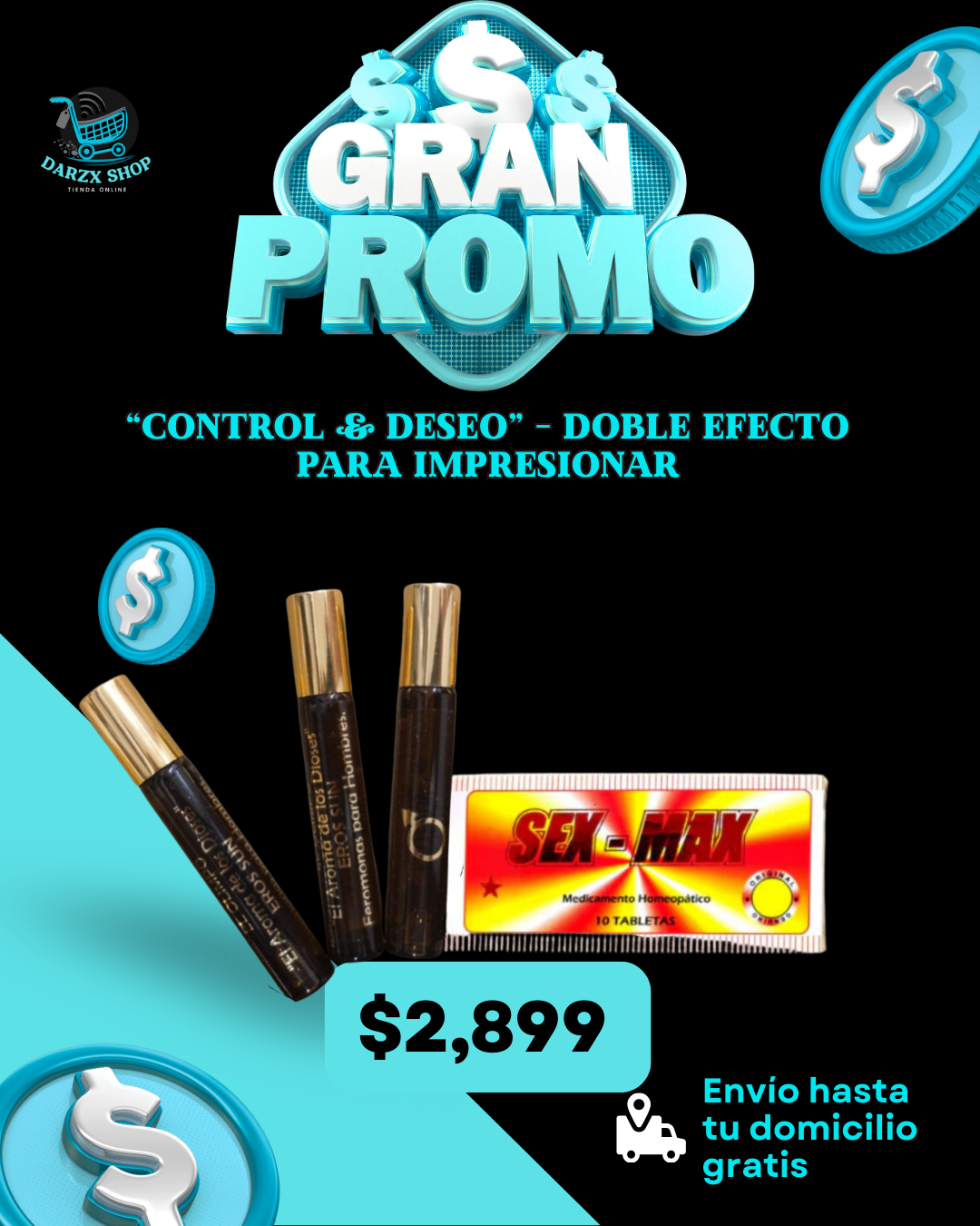 MEGA COMBO: CONTROL Y DESEO , DOBLE EFECTO PARA IMPRESIONAR