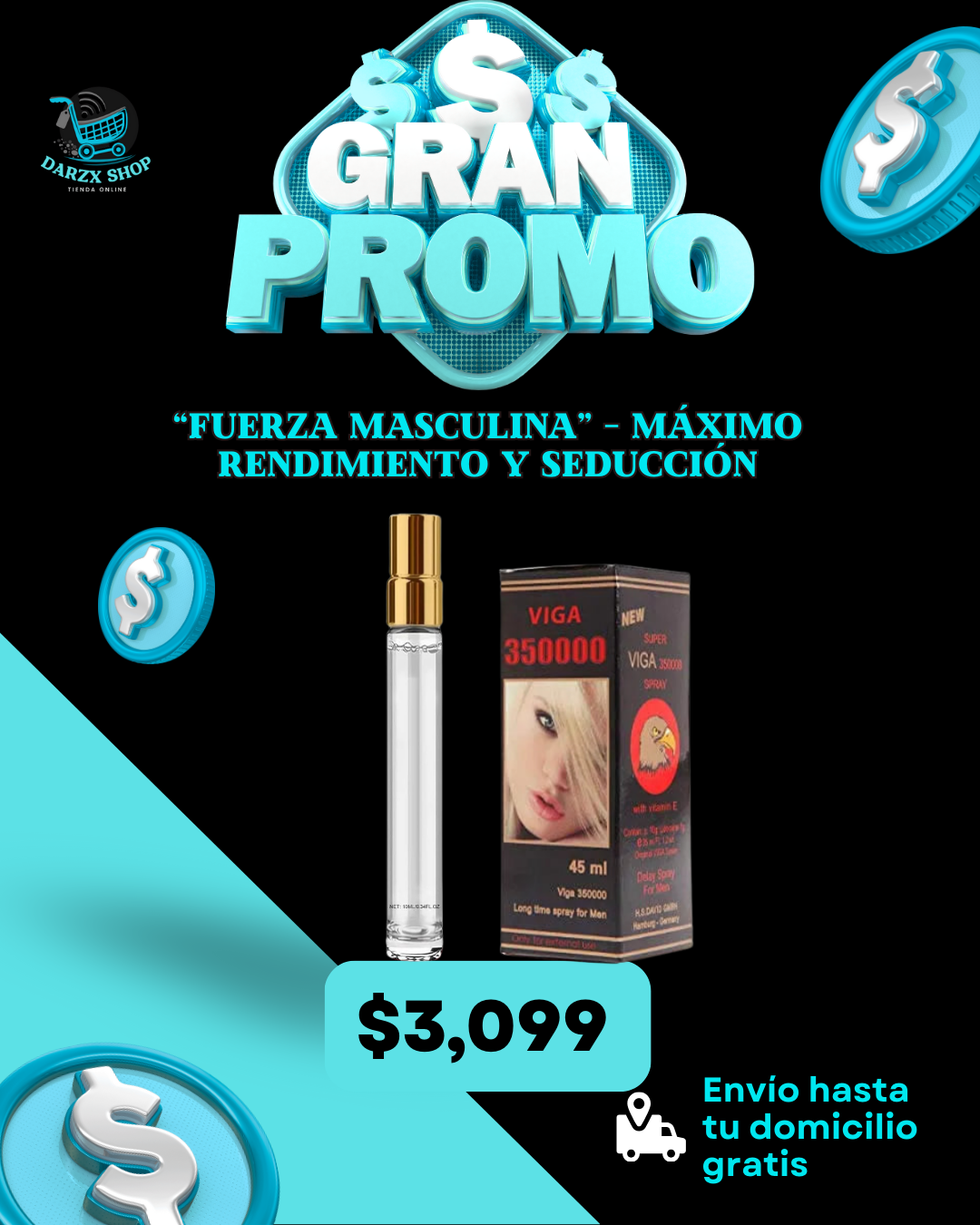 MEGA COMBO: FUERZA MASCULINA, MAXIMO RENDIMIENTO Y SEDUCCION