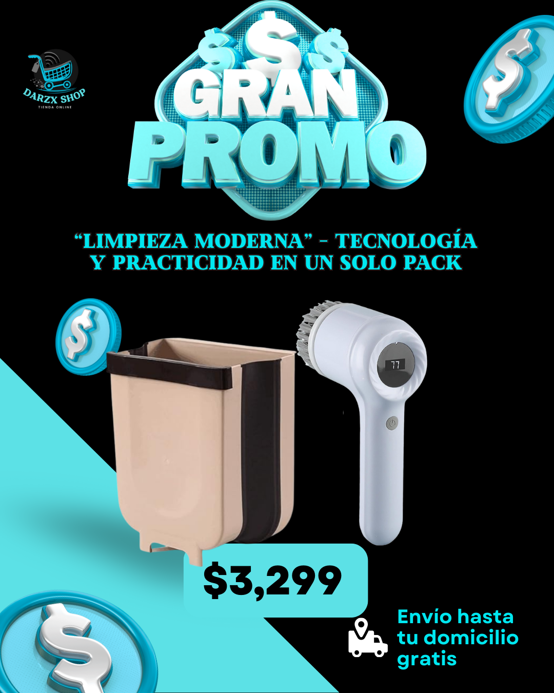 MEGA COMBO: LIMPIEZA MODERNA, TECNOLOGIA Y PRACTICIDAD EN UN SOLO PACK