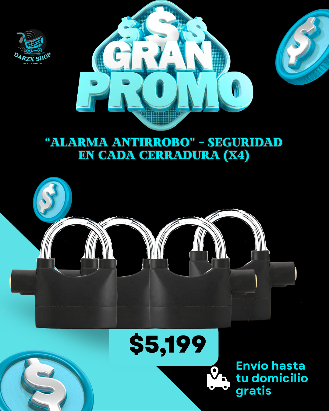 MEGA COMBO: ALARMA ANTIRROBO, SEGURIDAD EN CADA CERRADURA