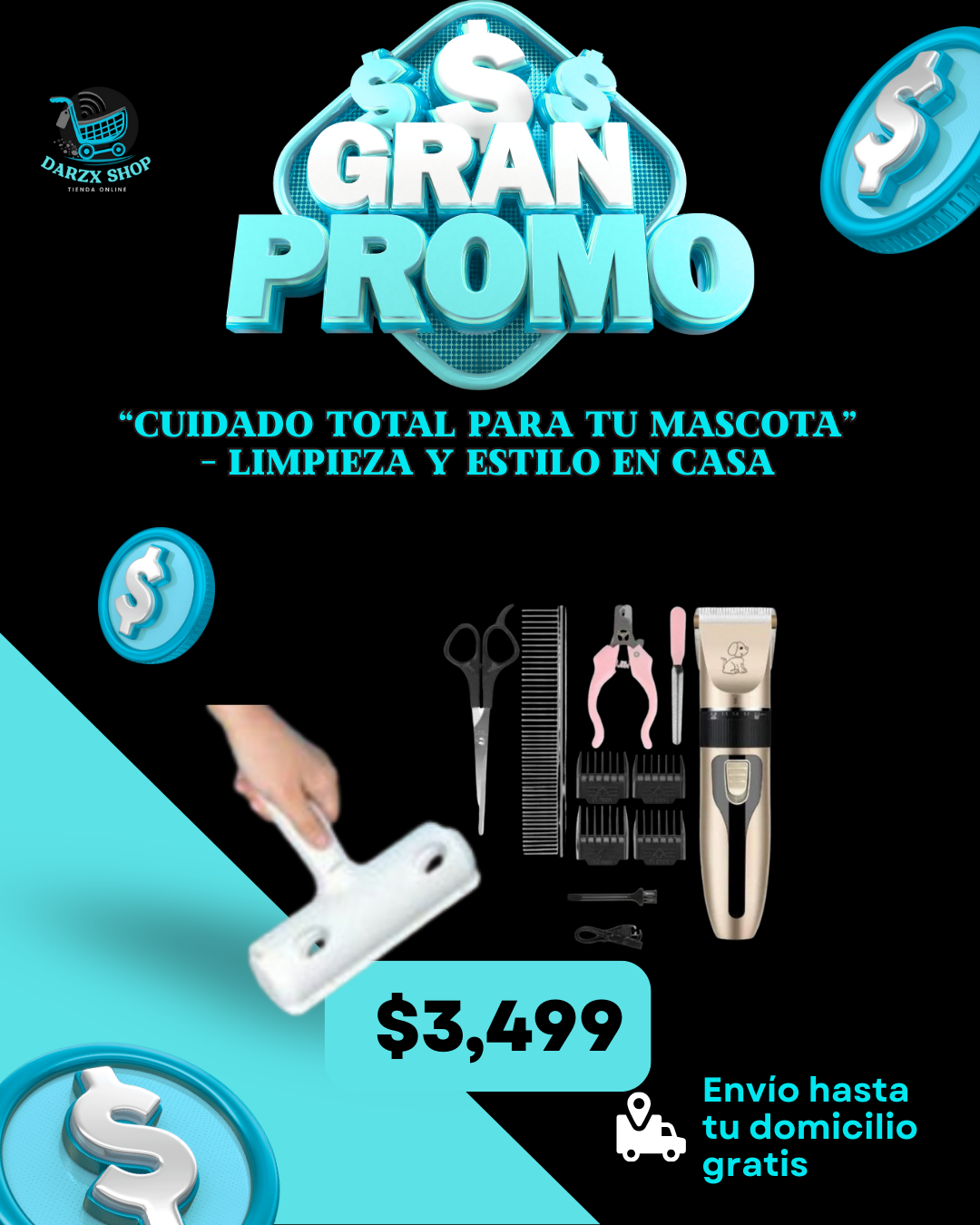 MEGA COMBO: CUIDADO TOTAL PARA TU MASCOTA, LIMPIEZA Y ESTILO EN CASA