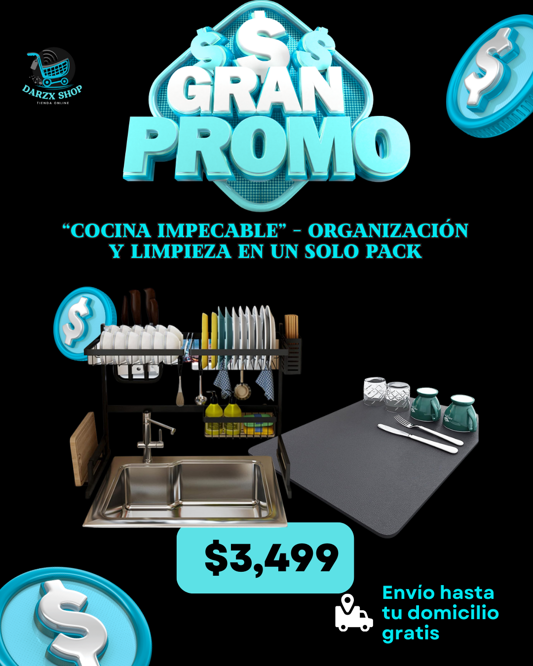 MEGA COMBO: COCINA IMPECABLE, ORGANIZACION Y LIMPIEZA EN UN SOLO PACK