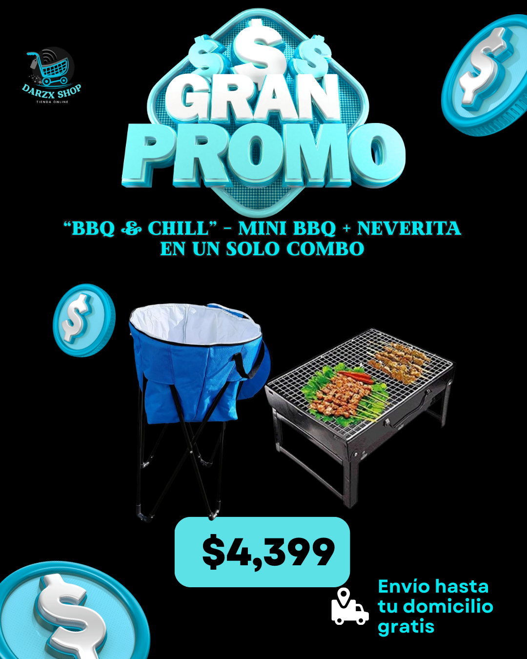 MEGA COMBO: BBQ Y CHILL, MINI BBQ+NEVERITA EN UN SOLO COMBO