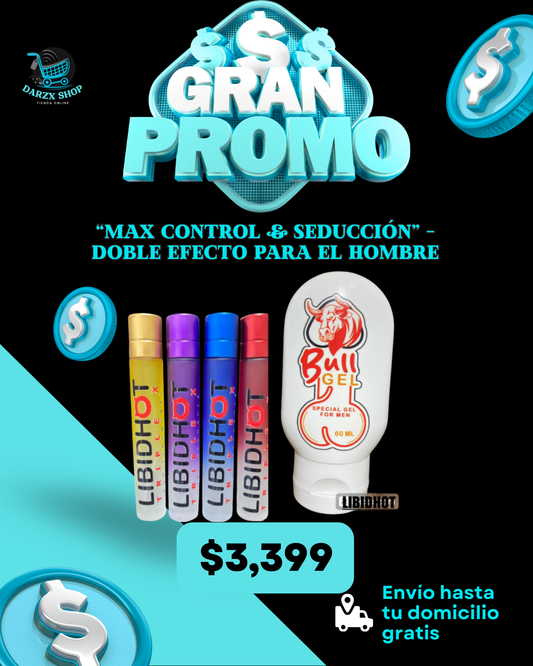 MEGA COMBO: MAX CONTROL Y SEDUCCION, DOBLE EFECTO PARA EL HOMBRE