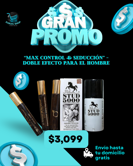 MEGA COMBO: MAX CONTROL Y SEDUCCION, DOBLE EFECTO PARA EL HOMBRE