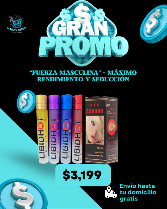 MEGA COMBO: FUERZA MASCULINA, MAXIMO RENDIMIENTO Y SEDUCCION
