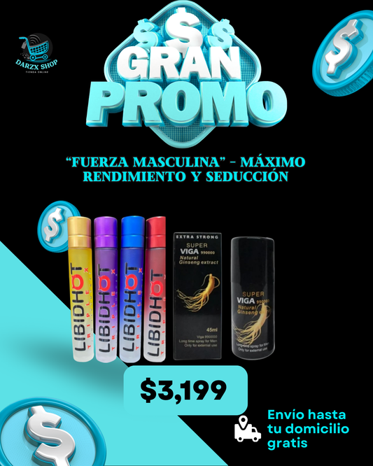 MEGA COMBO: FUERZA MASCULINA, MAXIMO RENDIMIENTO Y SEDUCCION