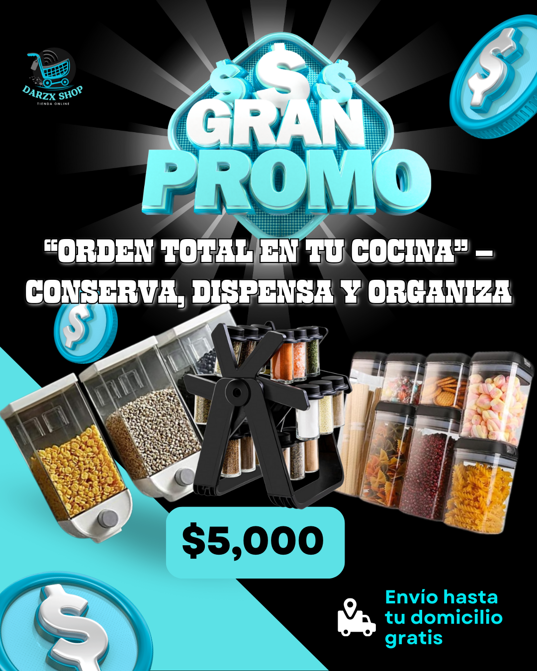 MEGA COMBO: ORDEN TOTAL EN TU COCINA, CONSERVA, DISPENSA Y ORGANIZA