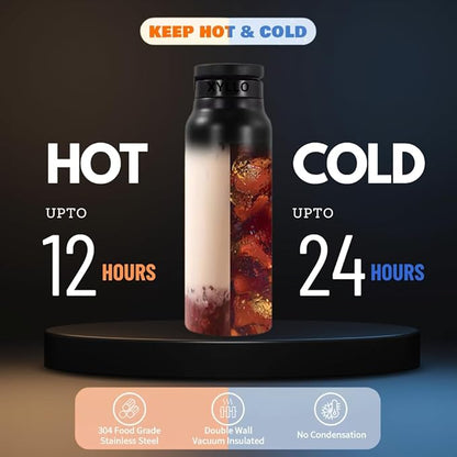 BOTELLA DE AGUA AISLADA CON SOPORTE PARA TELÉFONO