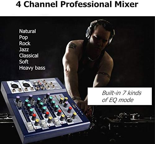 MEZCLADOR DE AUDIO 4 CANALES MIXER F4-USB