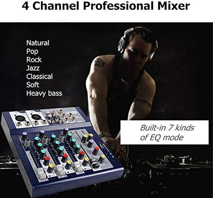 MEZCLADOR DE AUDIO 4 CANALES MIXER F4-USB