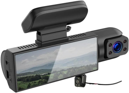 Cámara grabadora de video frontal trasera interior cámara de tablero de doble lente para automóvil HD 1080P MD-12705