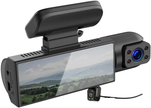 Cámara grabadora de video frontal trasera interior cámara de tablero de doble lente para automóvil HD 1080P MD-12705