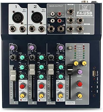 MEZCLADOR DE AUDIO 4 CANALES MIXER F4-USB