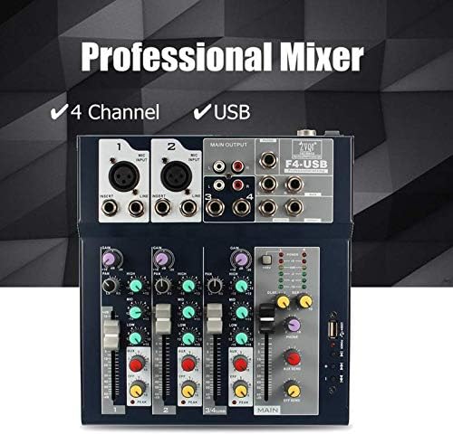 MEZCLADOR DE AUDIO 4 CANALES MIXER F4-USB
