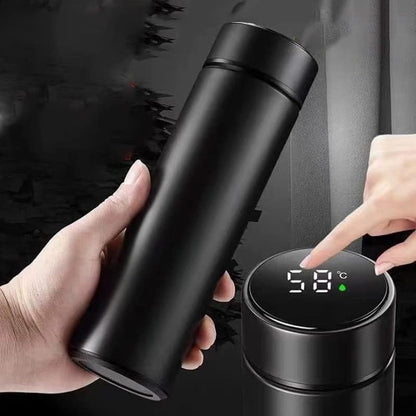 TERMO DE VIAJE, TAZA DE CAFÉ INTELIGENTE, BOTELLA DE AGUA DE ACERO INOXIDABLE INTERACTIVA TÁCTIL DE 500 ML CON PANTALLA
