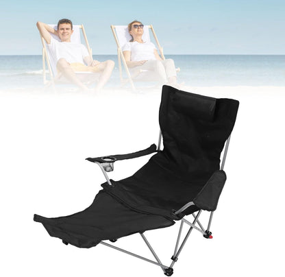 SILLA DE PLAYA PLEGABLE CON PORTA PIE