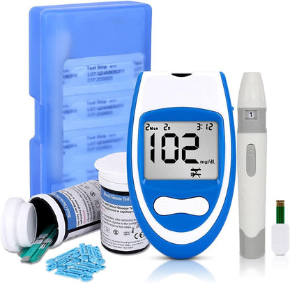 MONITOR DE GLUCOSA EN SANGRE KIT DE PRUEBA DE AZÚCAR EN SANGRE EN PANTALLA GRANDE PARA EL HOGAR