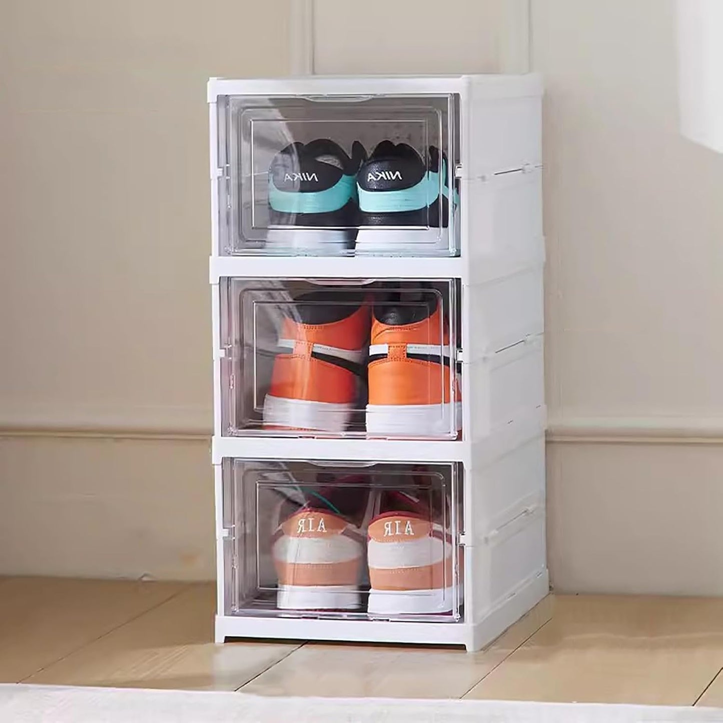 ORGANIZADOR DE ZAPATOS CON TAPAS Y PUERTAS 6 NIVELES