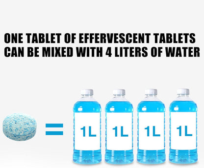 PASTILLA EFERVESCENTE LIMPIA CRISTALES PARA VEHÍCULOS - 20 SOBRES DE 1 UNIDAD
