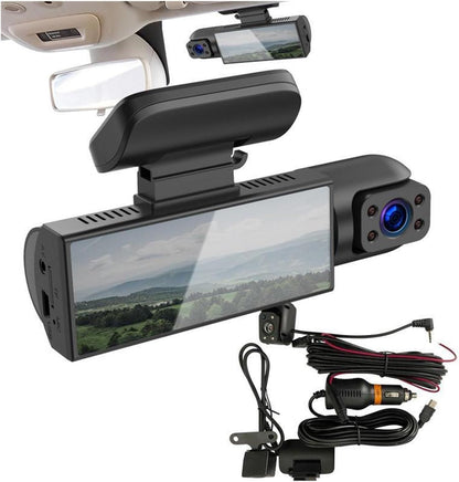 Cámara grabadora de video frontal trasera interior cámara de tablero de doble lente para automóvil HD 1080P MD-12705