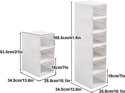 ORGANIZADOR DE ZAPATOS CON TAPAS Y PUERTAS 6 NIVELES