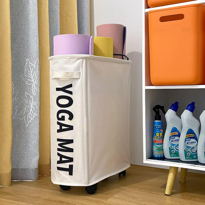 HAMPER CESTA DE ROPA SUCIA GRIS CON RUEDAS