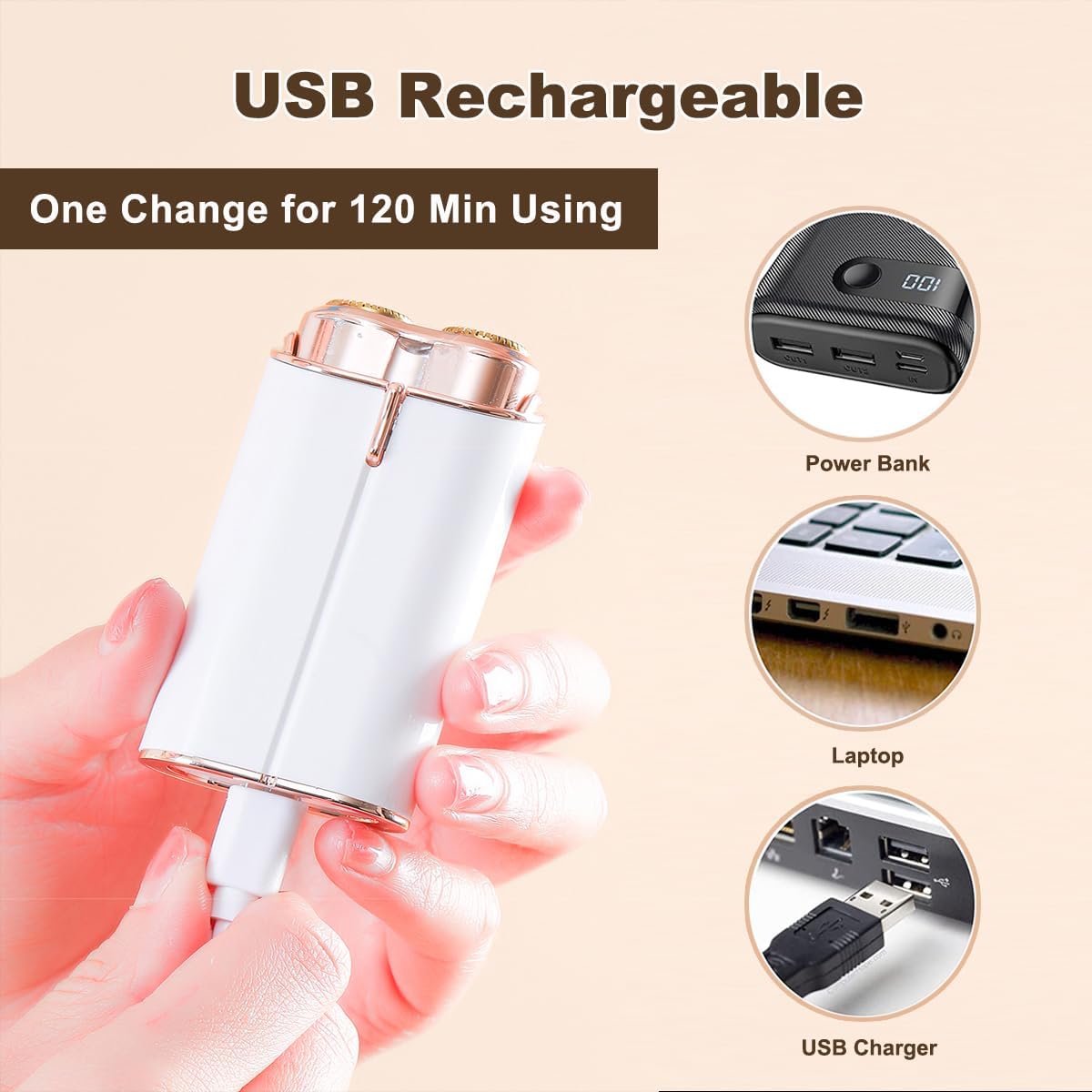 REMOVEDOR DE VELLO FACIAL PARA MUJERES, MAQUINILLA DE AFEITAR ELÉCTRICA SIN DOLOR CON LUZ LED, DISPOSITIVO DE DEPILACIÓN