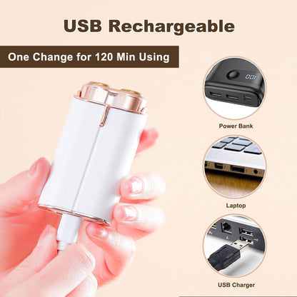 REMOVEDOR DE VELLO FACIAL PARA MUJERES, MAQUINILLA DE AFEITAR ELÉCTRICA SIN DOLOR CON LUZ LED, DISPOSITIVO DE DEPILACIÓN