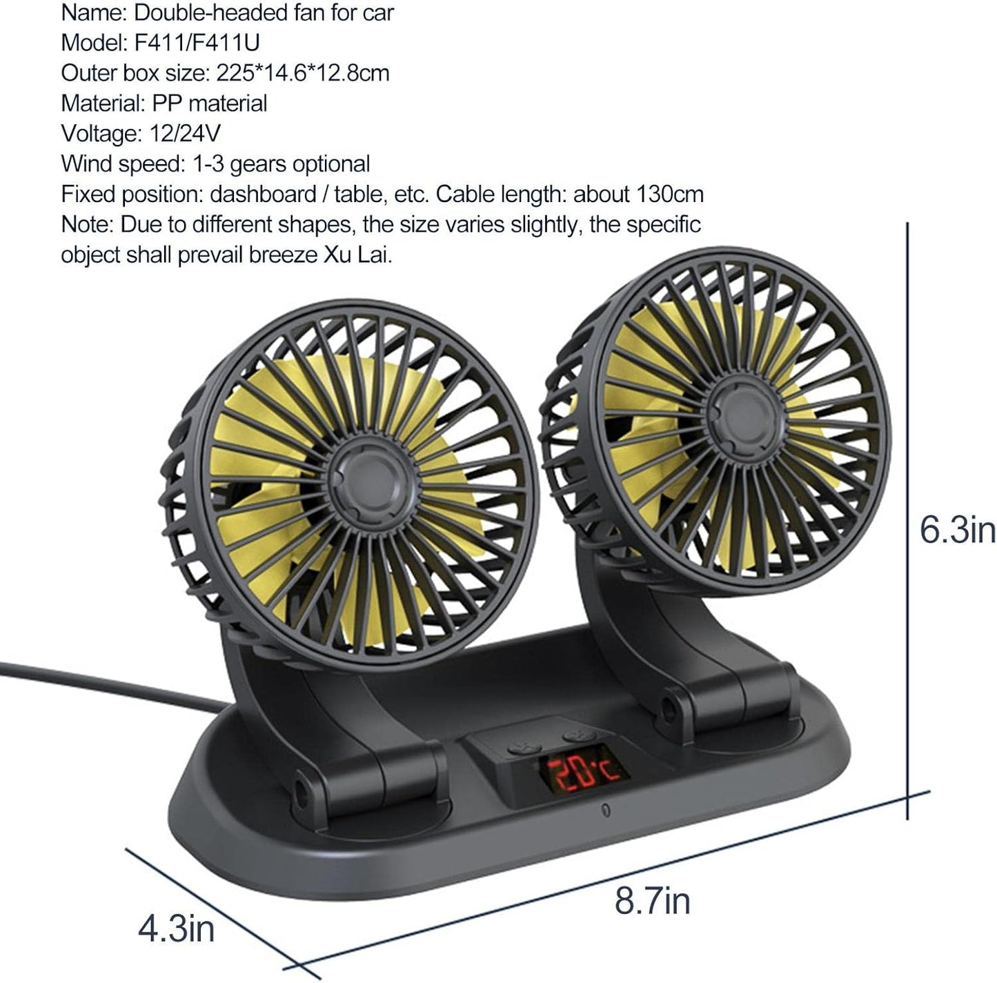 VENTILADOR ABANICO DE VEHICULO DOBLE