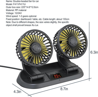 VENTILADOR ABANICO DE VEHICULO DOBLE