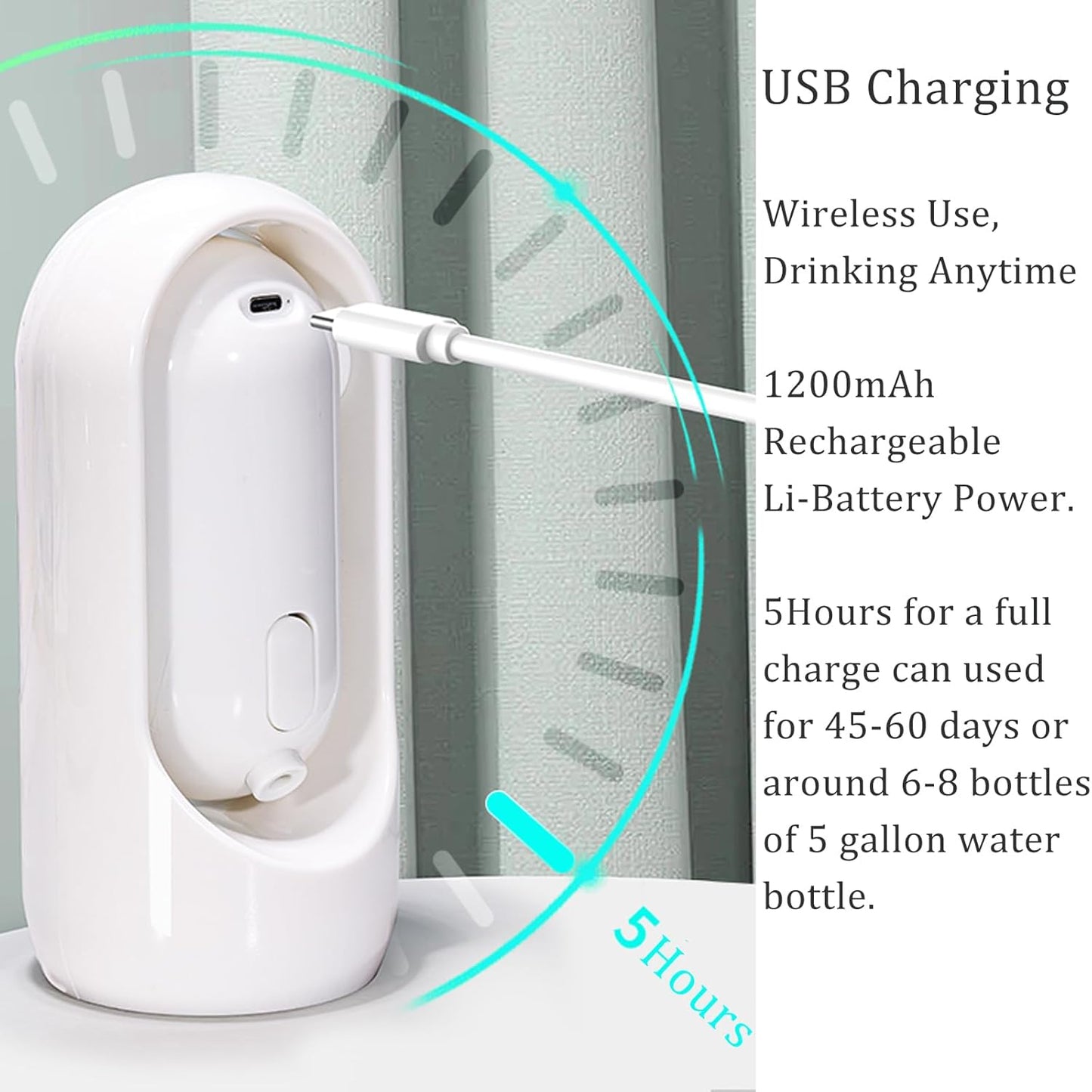 DISPENSADOR DE AGUA ELÉCTRICO PORTÁTIL Y PLEGABLE, HERRAMIENTA DE AGUA POTABLE