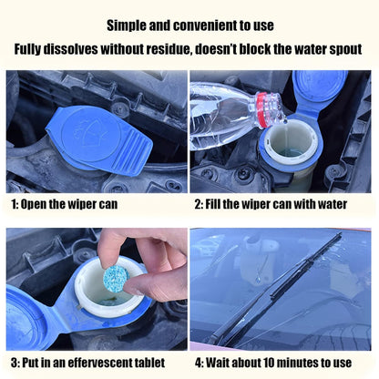 PASTILLA EFERVESCENTE LIMPIA CRISTALES PARA VEHÍCULOS - 20 SOBRES DE 1 UNIDAD