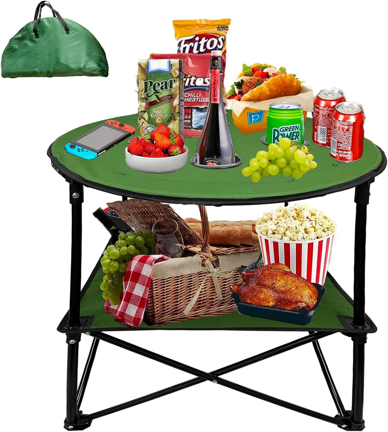 MESA DE CAMPING PLAYERA PORTA-VASOS 4