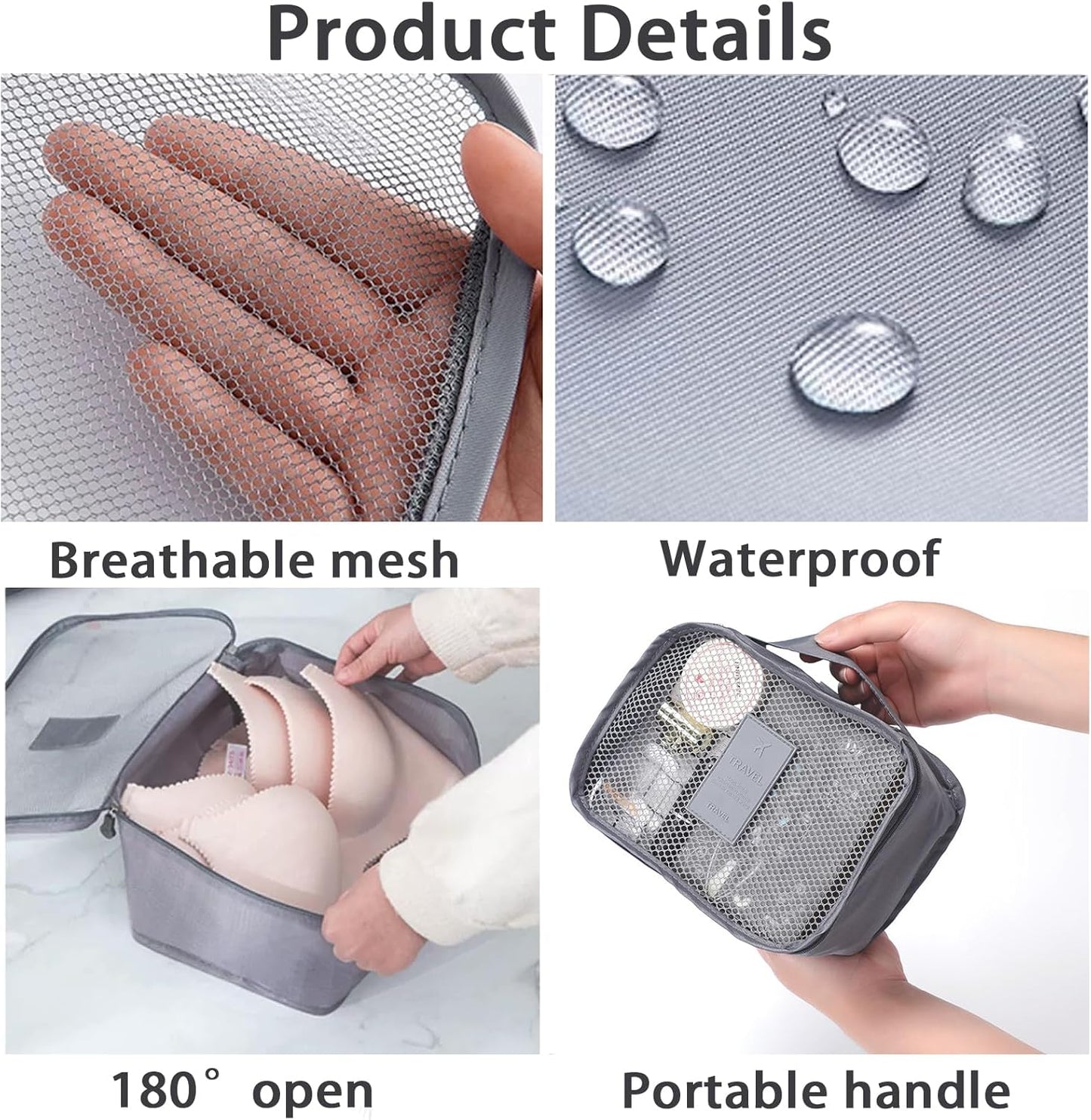 SET BOLSAS DE VIAJE GRIS