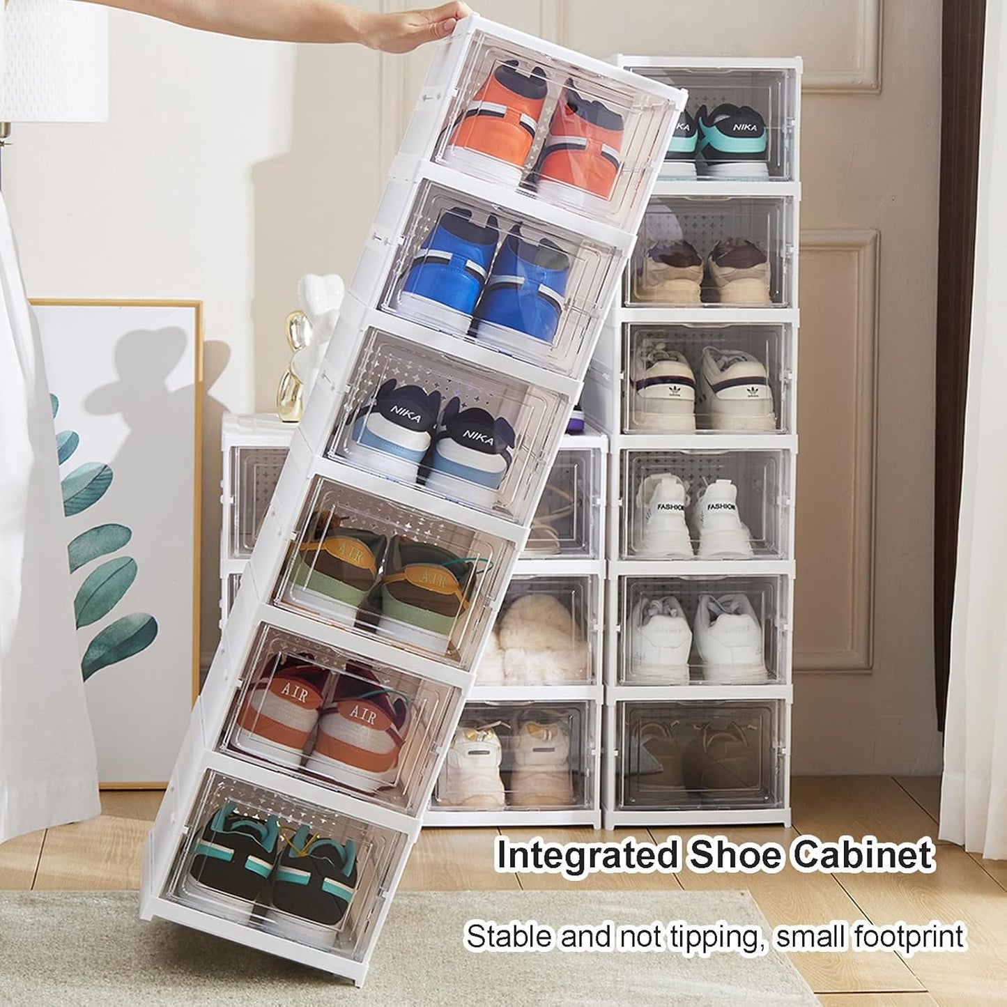 ORGANIZADOR DE ZAPATOS CON TAPAS Y PUERTAS 6 NIVELES