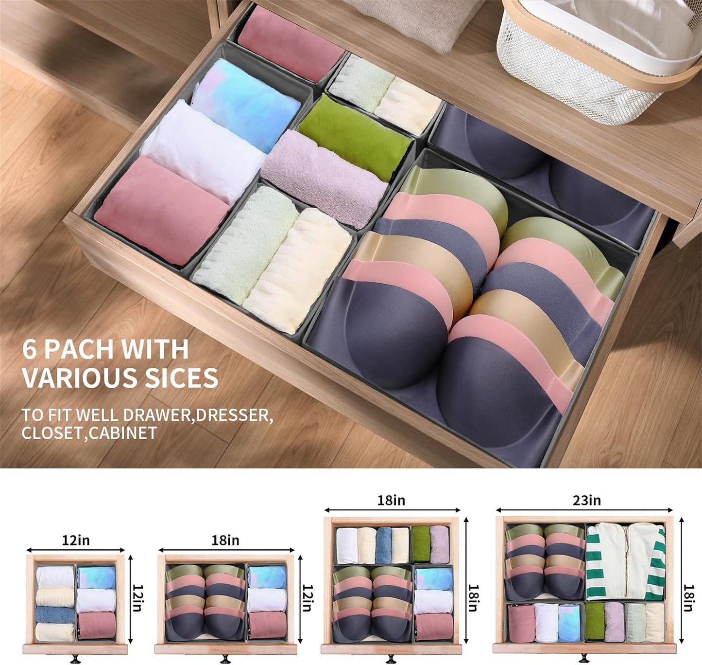 SET DE ORGANIZADOR DE ROPA 6 PZ