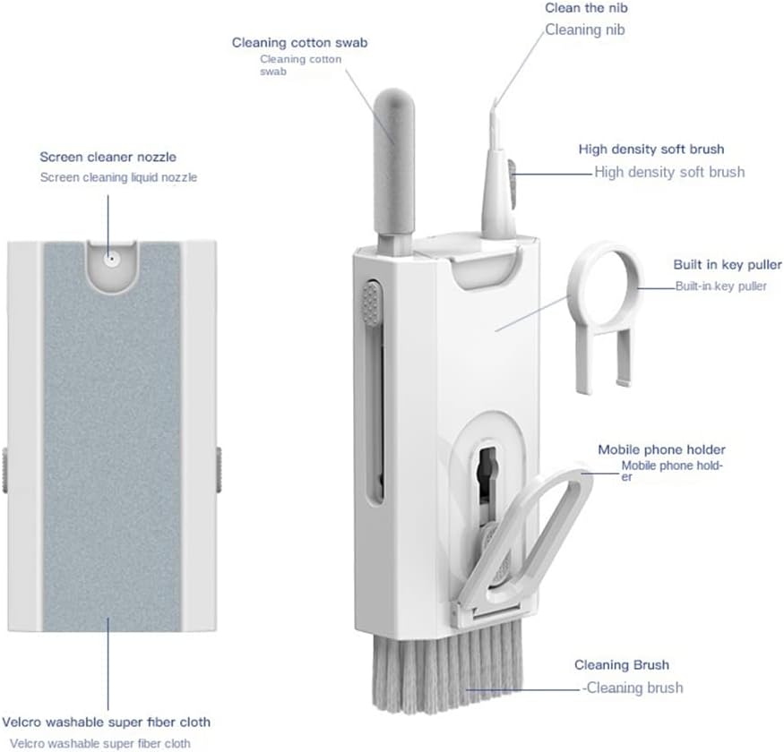 KIT DE LIMPIEZA ELECTRÓNICA 8 EN 1 – LIMPIADOR DE TECLADO, KIT DE LIMPIEZA DE TECLADO, LIMPIADOR DE PORTÁTIL CON CEPILLO