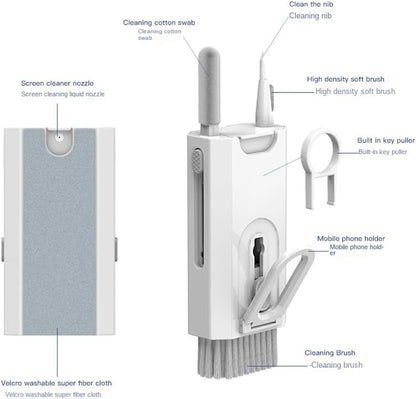 KIT DE LIMPIEZA ELECTRÓNICA 8 EN 1 – LIMPIADOR DE TECLADO, KIT DE LIMPIEZA DE TECLADO, LIMPIADOR DE PORTÁTIL CON CEPILLO