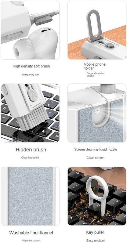 KIT DE LIMPIEZA ELECTRÓNICA 8 EN 1 – LIMPIADOR DE TECLADO, KIT DE LIMPIEZA DE TECLADO, LIMPIADOR DE PORTÁTIL CON CEPILLO