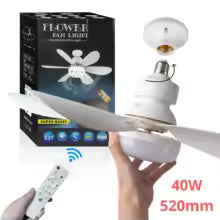 ABANICO TIPO BOMBILLO - FLOWER FAN LIGHT CEILIN (4 ASPAS)