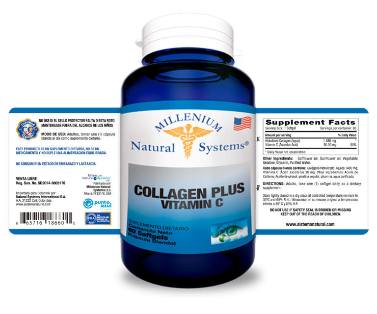 COLAGENO + VITAMINA C EN CAPSULA LIQUIDA X 60