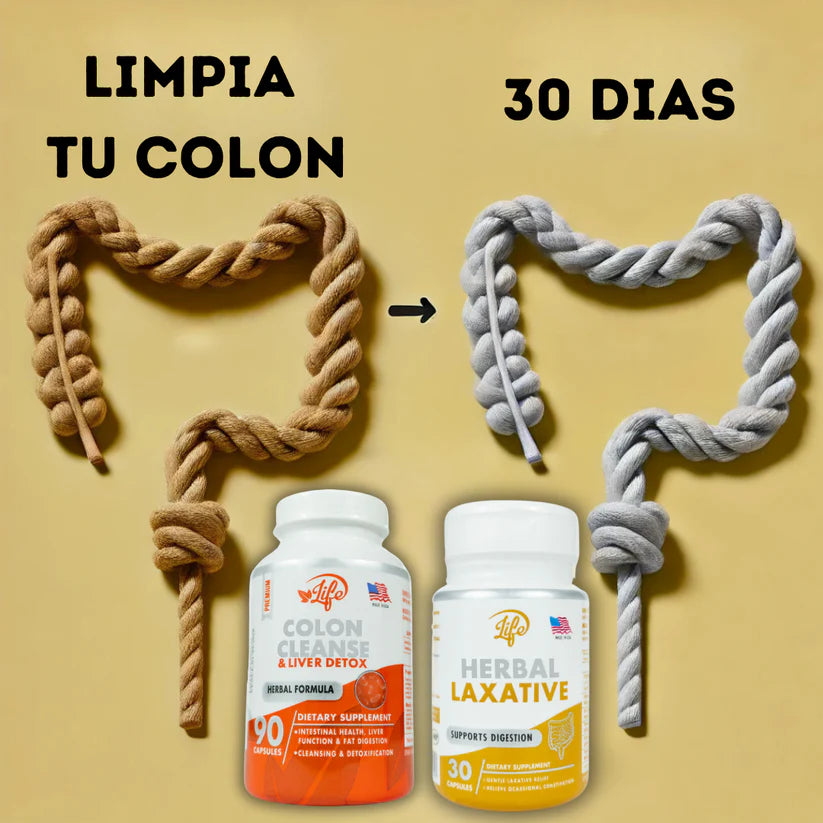 DETOX DIGESTIVE COLON CLEANSE + HERBAL LAXATIVE ( 2 PRODUCTOS)