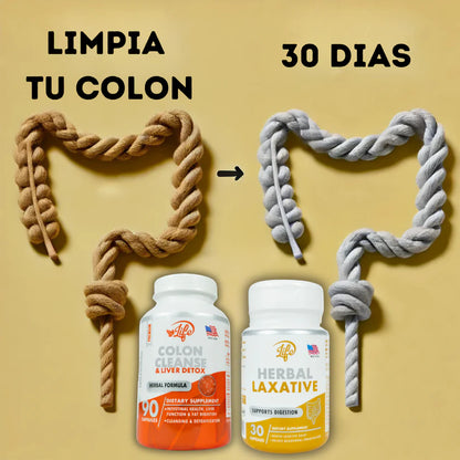 DETOX DIGESTIVE COLON CLEANSE + HERBAL LAXATIVE ( 2 PRODUCTOS)
