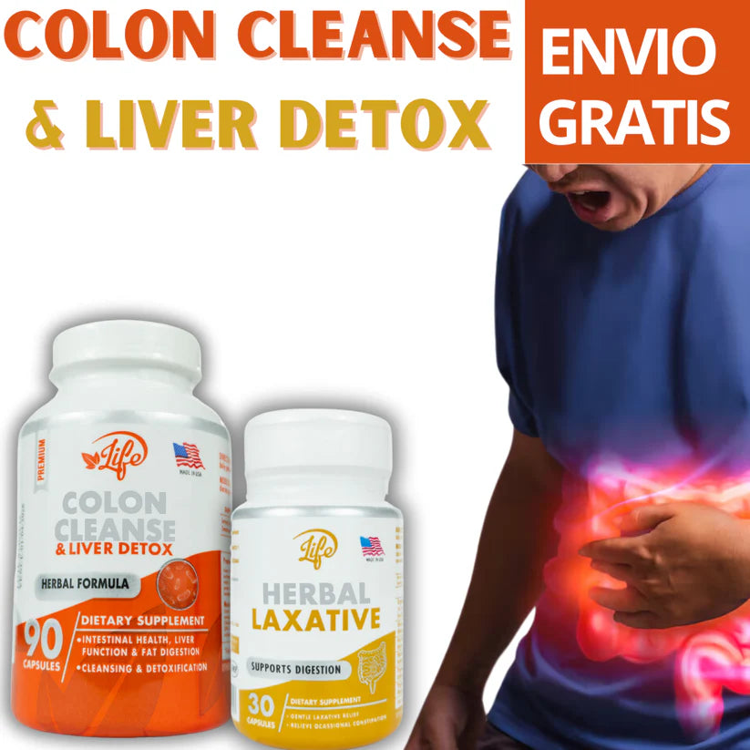 DETOX DIGESTIVE COLON CLEANSE + HERBAL LAXATIVE ( 2 PRODUCTOS)