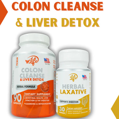 DETOX DIGESTIVE COLON CLEANSE + HERBAL LAXATIVE ( 2 PRODUCTOS)