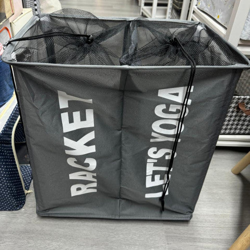 HAMPER CESTA DE ROPA SUCIA 2 DIVICIONES GRIS